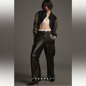 NWT Anthropologie Sequin Cargo Pants